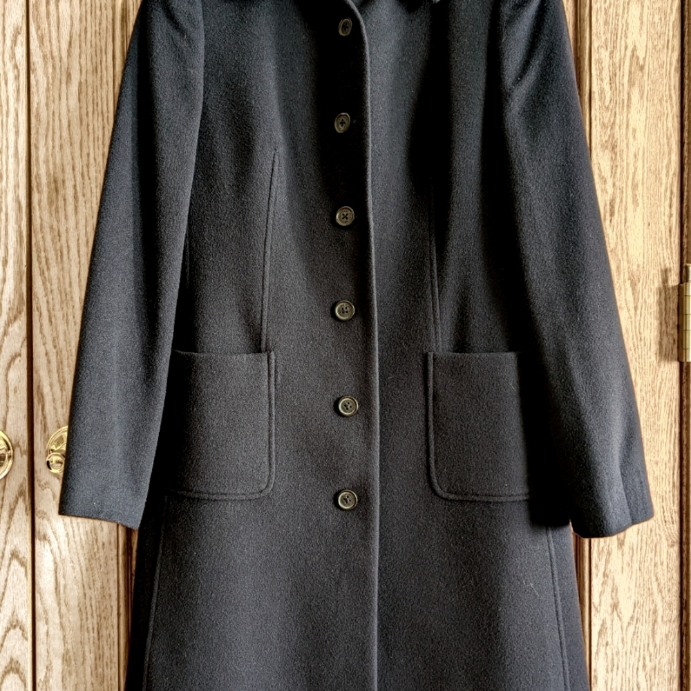 Ladies long navy winter coat